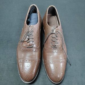 New Anthony Veer Ford Quarter Brogue Oxford Shoes 9 Brown Leather